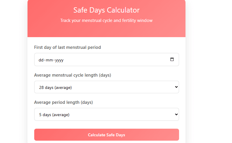 Safe Days Calculator